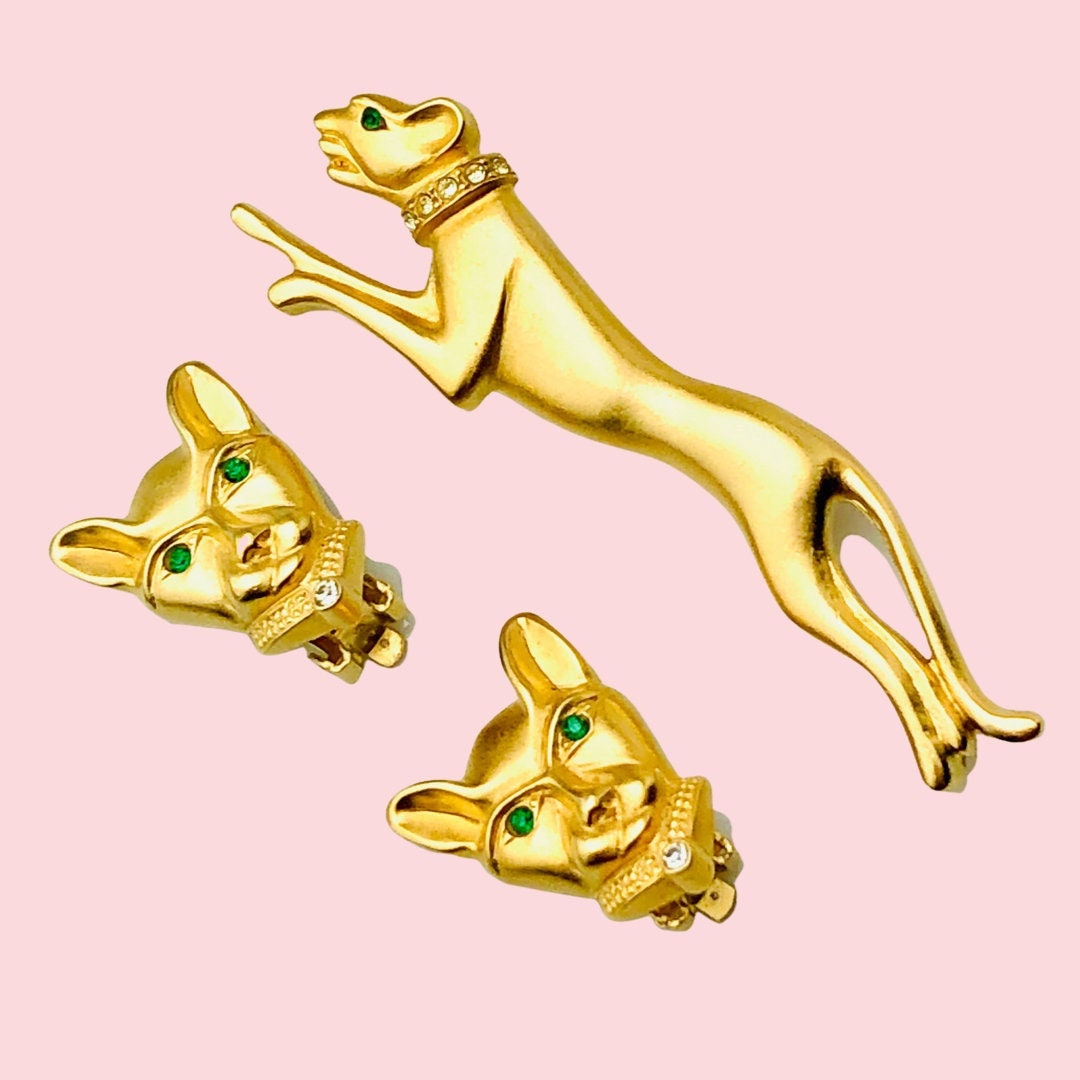 Chameau Et Chameau Jackie Collins Vintage 80s Panther Brooch and