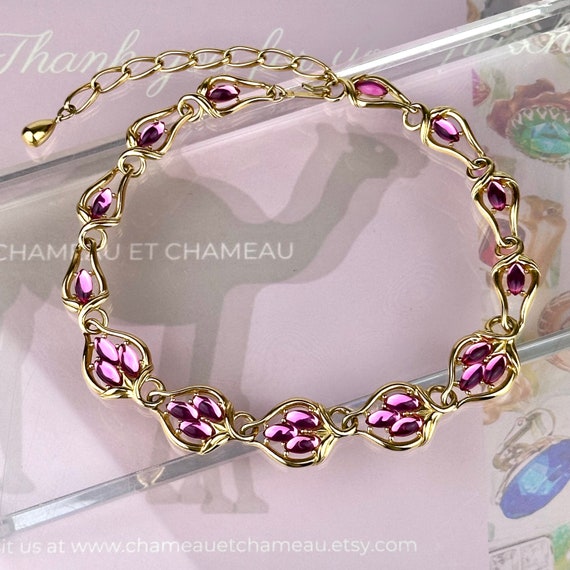Chameau Et Chameau Trifari Vintage 90s Pink Jelly 