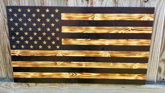 Charred Wood Flag American Flag Wood Flag Wooden Flag | Etsy