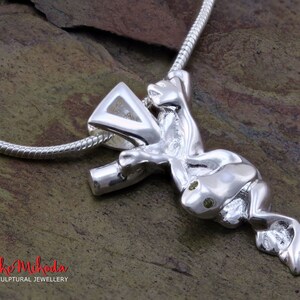 Frog Pendant, 925 Sterling Silver Toad, Gem Stone Eyes Frog Pendant, Frog Charm, Cute Frog, Dainty Frog Pendant, Toad Necklace, Frog Jewelry