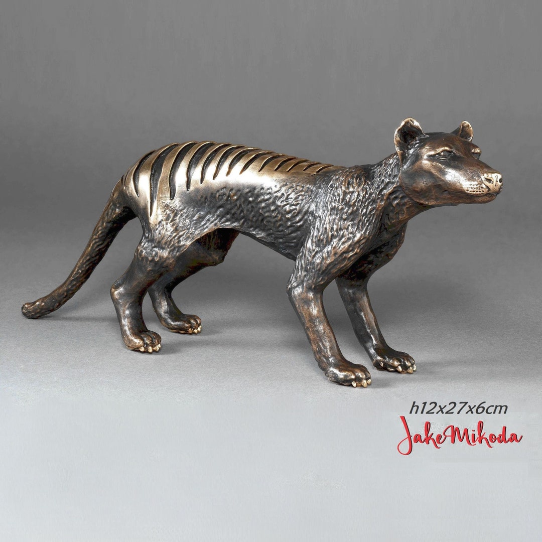 NEW Large THYLACINE tasmanian Tiger Standing Bronze Sculpture