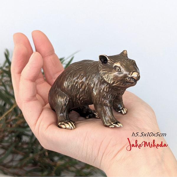 WOMBAT bronze sculpture miniature H5.5xL10xW5cm / Australian Animal Art / Quality Tangible Gift