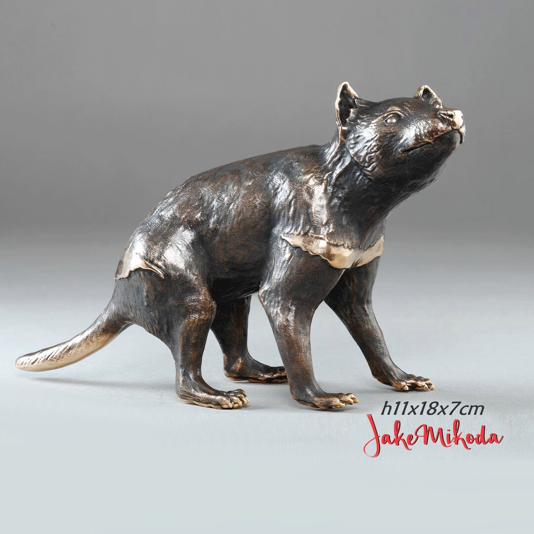 New TASMANIAN DEVIL Bronze Sculpture H11xl18x7cm / Collectable