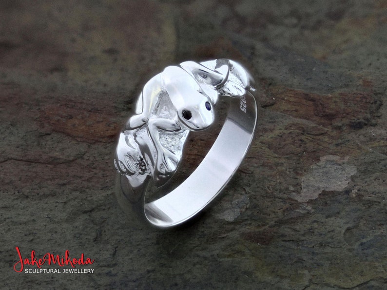 Frog Ring Sterling Silver Frog Ring Lucky Frog Ring Frog Etsy Australia