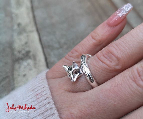 FOX Animal Jewelry With Set Eye Stones Open Wrap Ring Totem - Etsy Canada FOX Animal Jewelry With Set Eye Stones Open Wrap Ring Totem - Etsy Canada