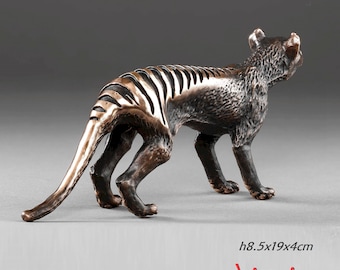 THYLACINE (tasmanian Tiger) Bronze Sculpture Miniature H8