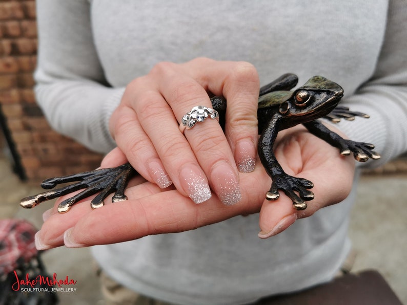 Frog Ring Sterling Silver Frog Ring Lucky Frog Ring Frog Etsy Australia
