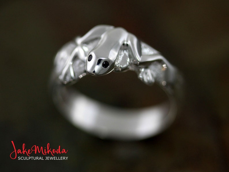 Frog Ring Sterling Silver Frog Ring Lucky Frog Ring Frog Etsy Australia