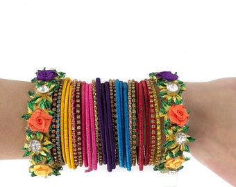 COLORFUL FLOWER BANGLES **Free Shipping!**