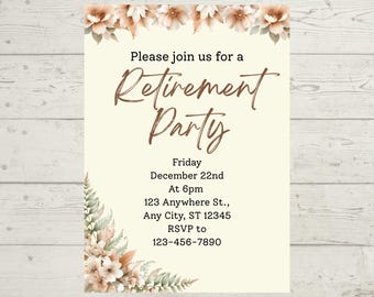 Retirement Party Invitation Template: Instant Editable Digital Download