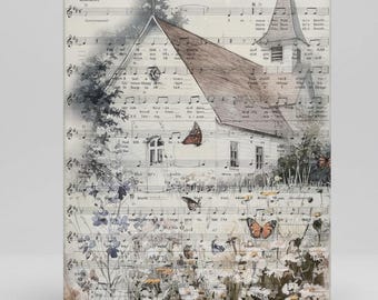 Daddy's Hands sheet music canvas art print, Memorial gift for friend, Father's Day, Wedding present