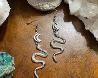 Snake Moon Earrings