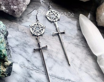 Pentagram Sword Earrings