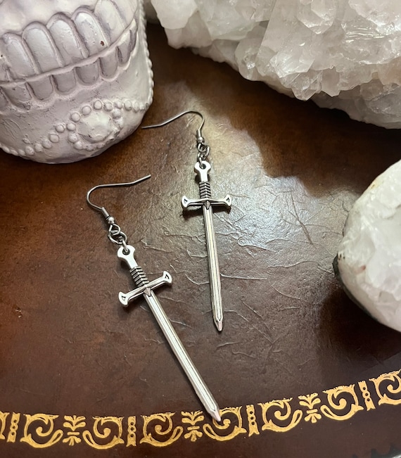 Etsy sword deals earrings