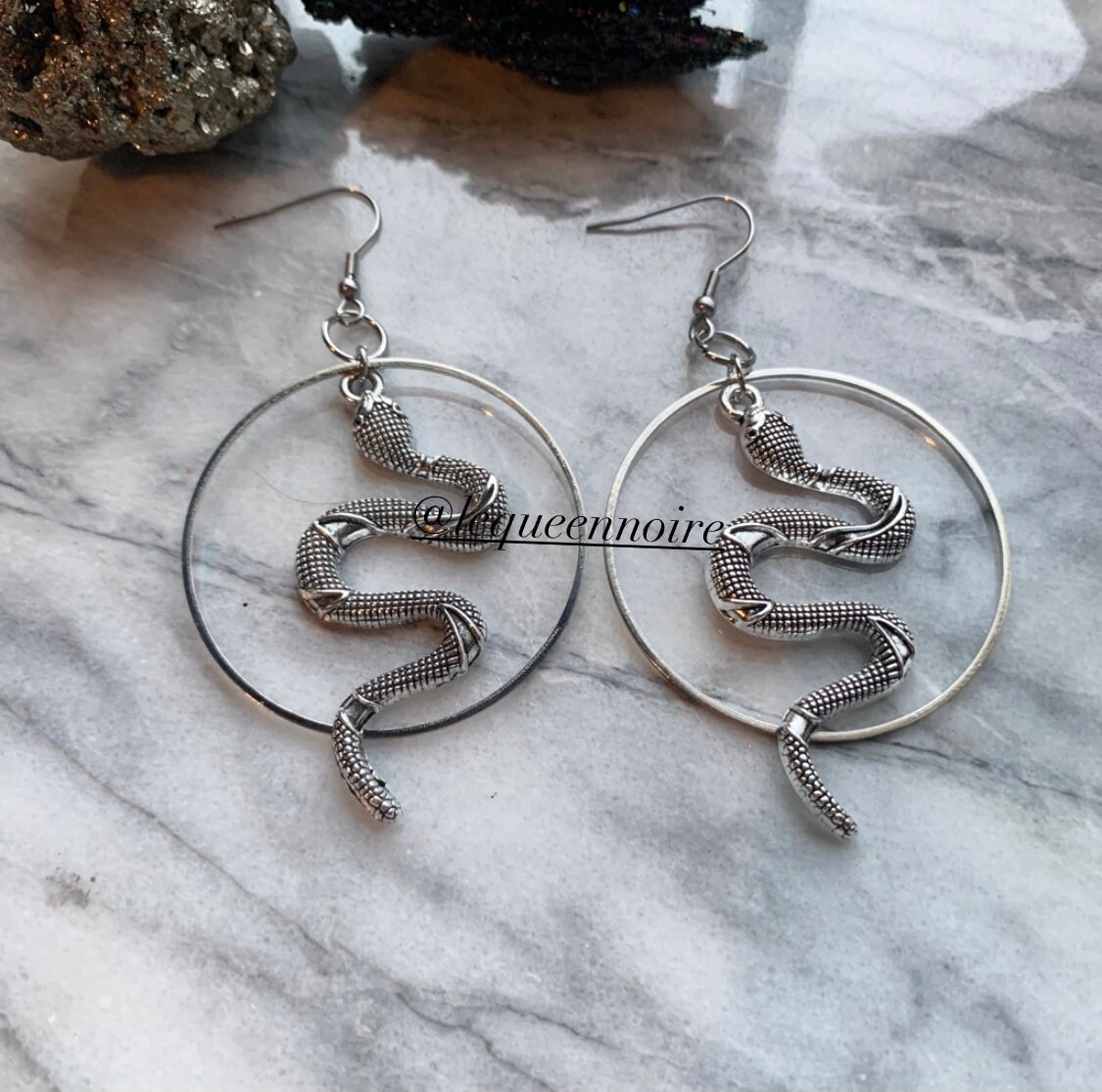 Snake Hoop Earrings Etsy