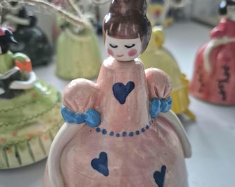 Handmade bell, pottery bell, handmade pottery gift, unique gift, gift for her, figure, ceramic bell, ceramic bell