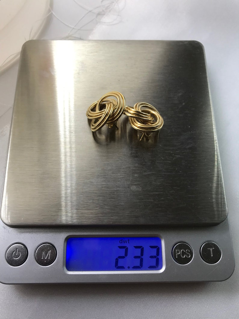 14K Yellow gold Interconnecting Circle Earrings