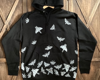 Adult 2XL Black Moth Hoodie