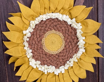 Medium Hand Woven Sunflower - Yellows