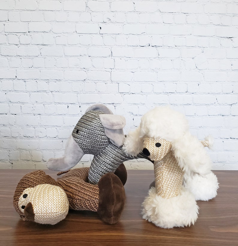 Elephant Dog Toy With Squeaker Gray Stuffed Elephant Dog Toy Etsy