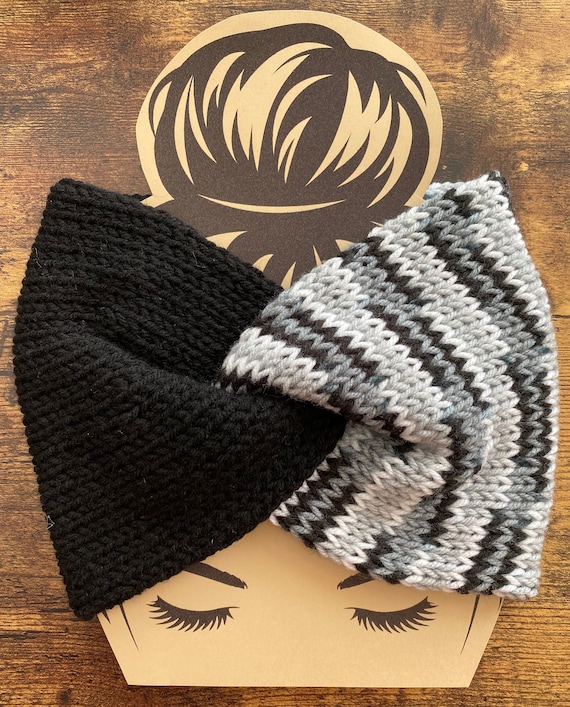 Knitted Two Tone Ear Warmer | Ladies Headband | Twisted  display picture 1
