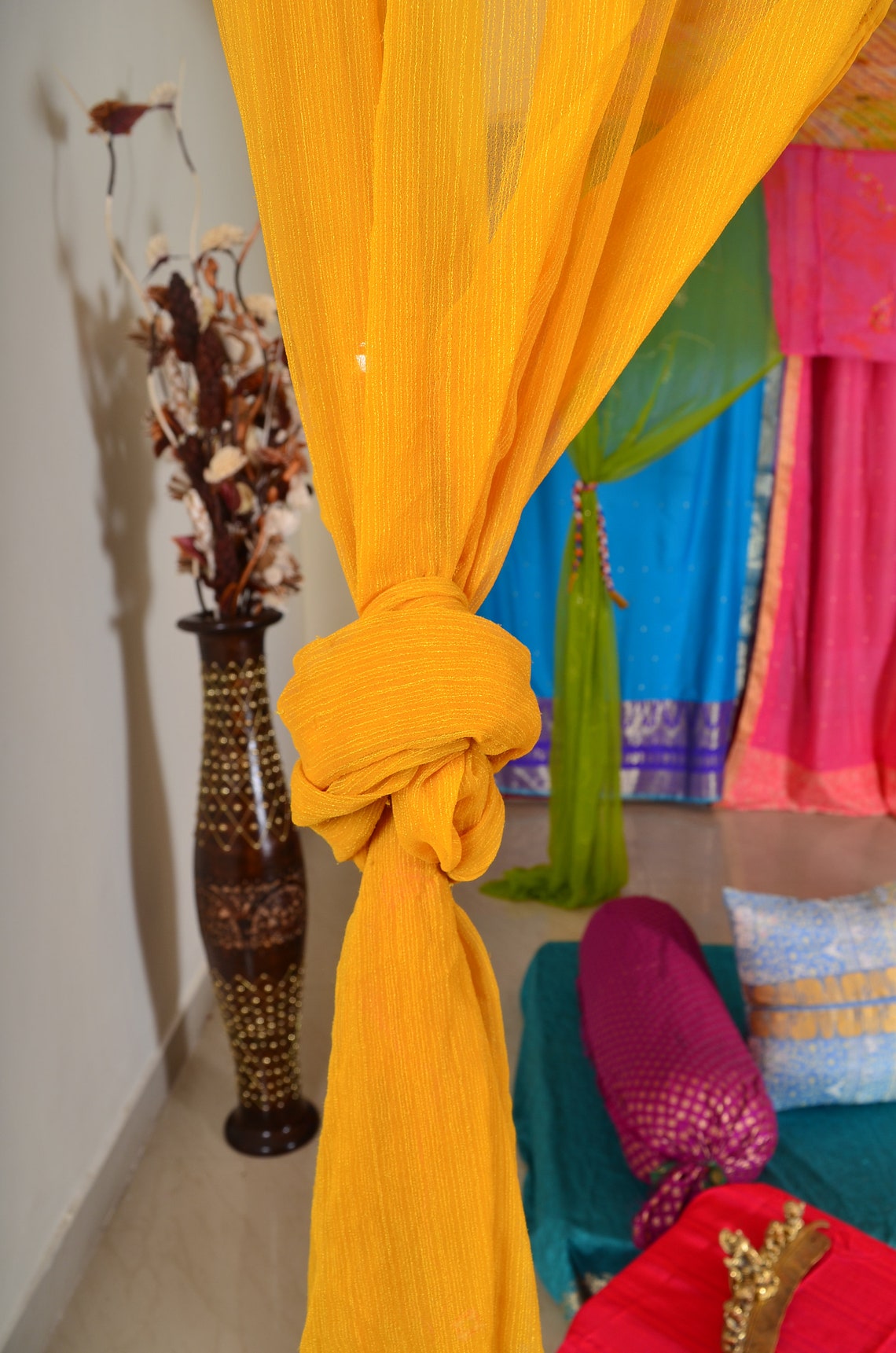 Bed canopy Indian Canopy Bohemian gypsy hippie canopy hippy Etsy