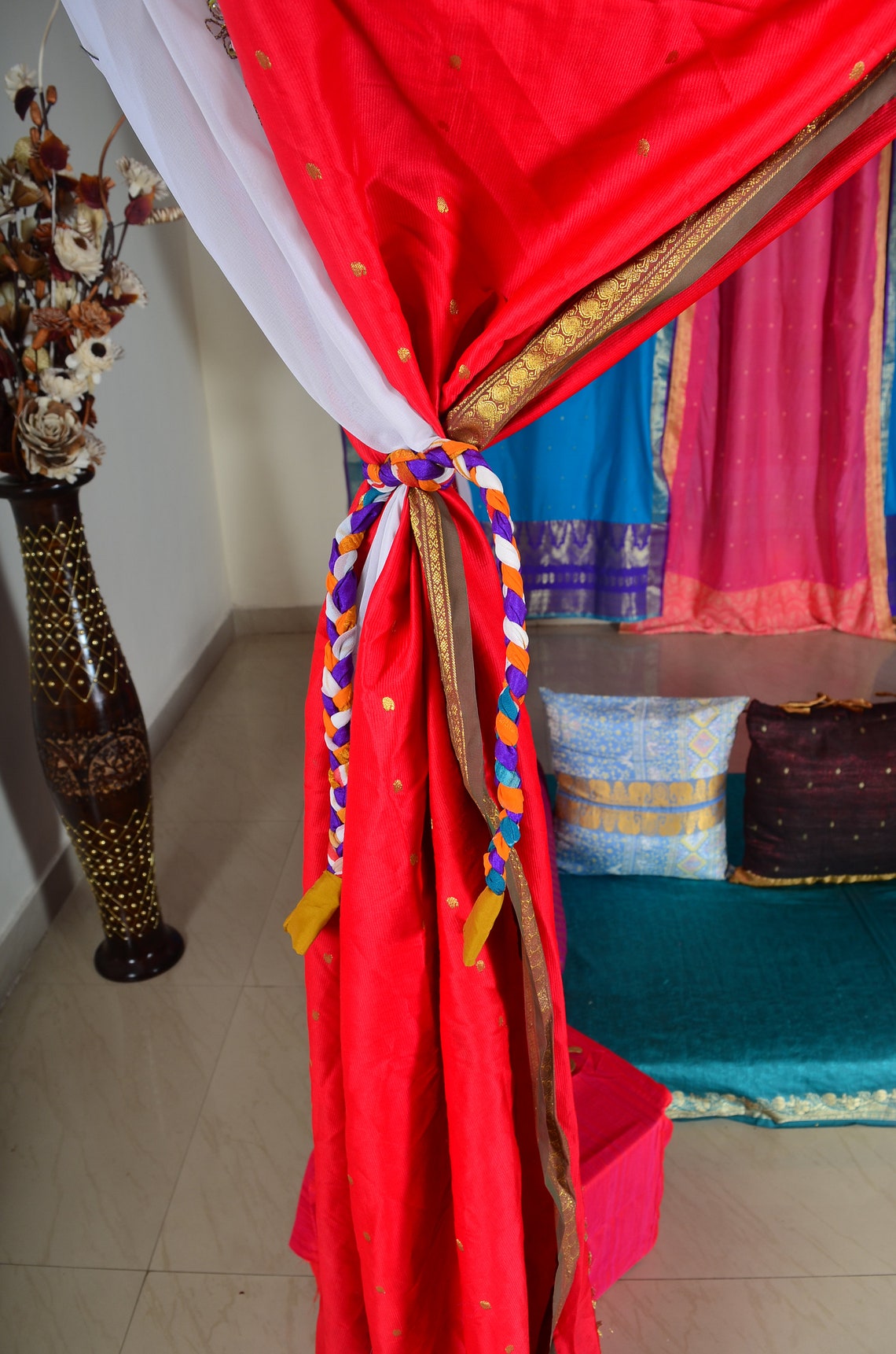 Bed canopy Indian Canopy Bohemian gypsy hippie canopy hippy Etsy