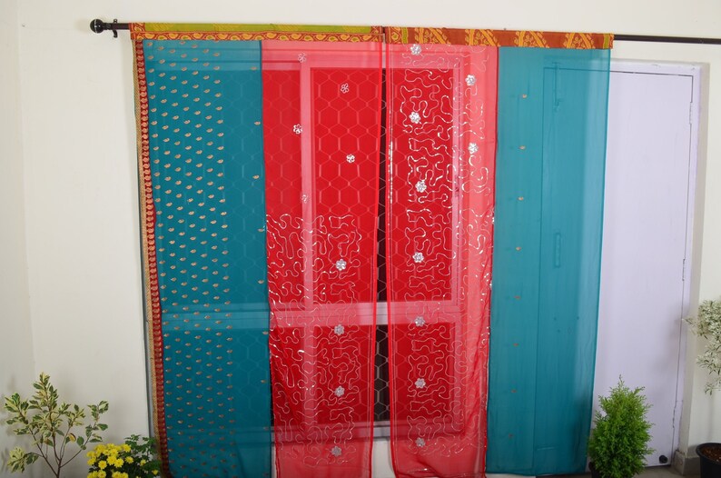 Indian Curtain Scarves Curtain Bohemian Gypsy Curtain Hippy Etsy