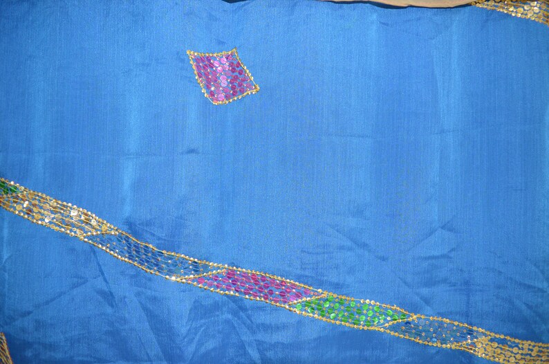 Indian curtain room divider window curtain hippy gypsy curtain door curtain blue boho shower curtain saree curtains reversible curtain SB23
