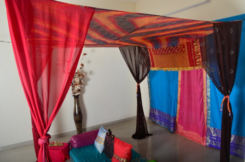 Bed canopy Indian Canopy Bohemian gypsy hippie canopy hippy Etsy