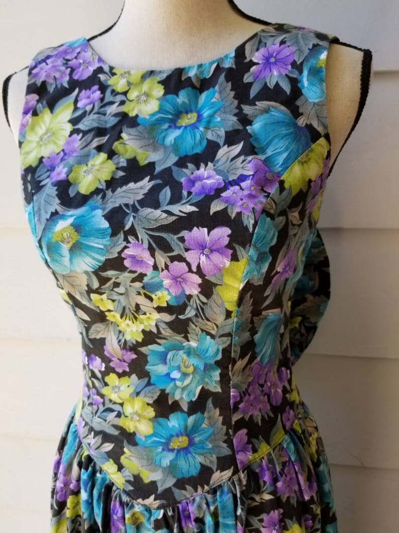 90s Floral Day Dress Oversized Bow All That Jazz