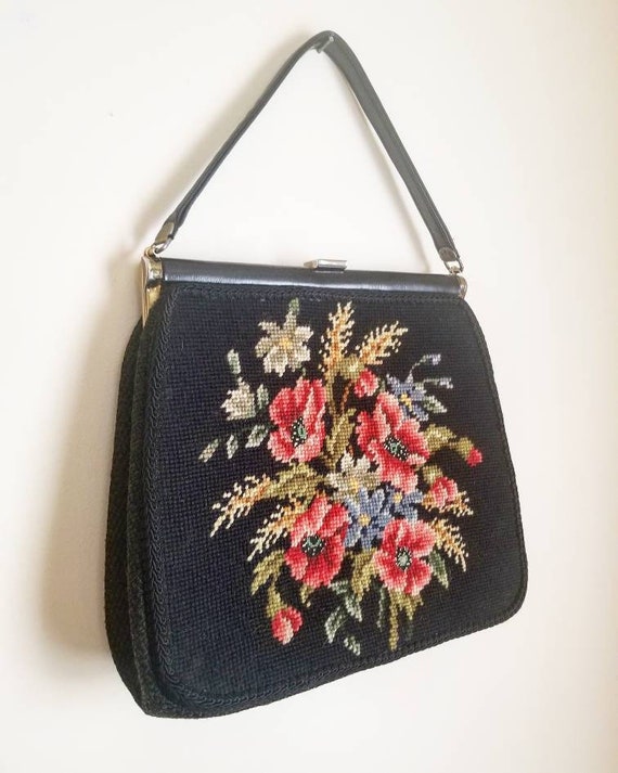 Vintage Floral Tapestry Bag