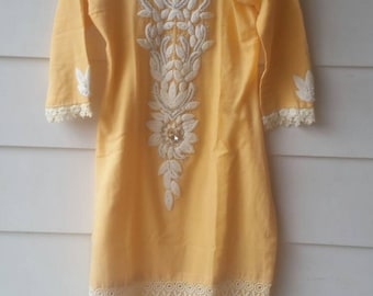 1960s/70s Sunshine Yellow Micro Dress || Sold AS IS || Extra Extra Small