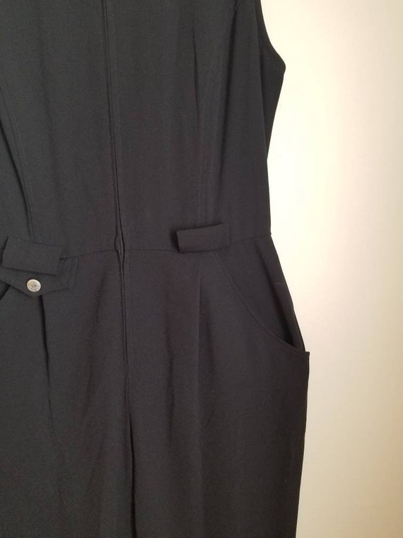 1990s Simple Black Jumpsuit - image 4