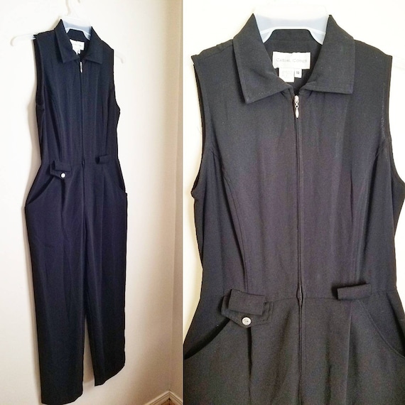 1990s Simple Black Jumpsuit - image 1