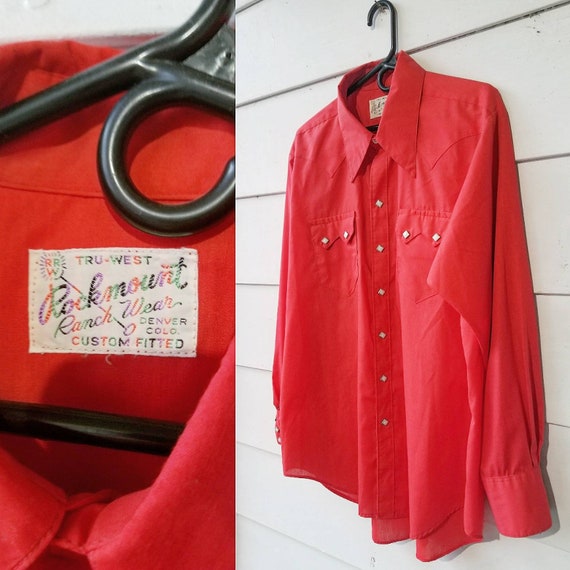 Red Rockmount Ranch Wear Diamond Snap Shirt
