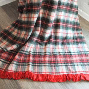 Cobertor de lã xadrez vermelho da JCP, cobertor xadrez vintage tamanho grande, estilo rústico, para casa de campo, estilo caçador, decoração vintage para casa ou presente