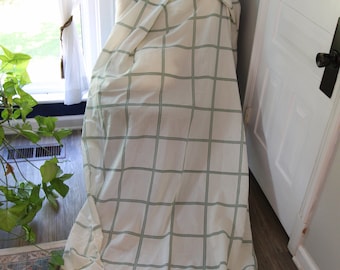 Texmade グリーン 幾何学模様 ツイン フラット シーツ 寝具 ベッド