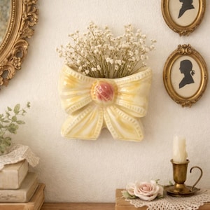 Vintage Wall Planter | Cottage Core Ceramic Hanging Vase | Chippy Gallery Wall