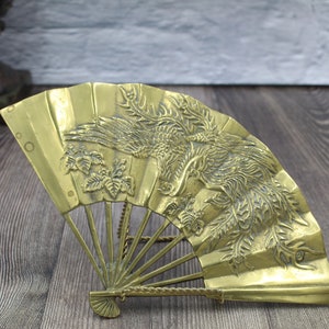 1980er DRACHENFÄNGER Vintage fliegender Drache Wandfächer für magisches Dekor, Vintage Wohnkultur Phoenix Phoenix Plakette mcm asiatischer Vogel Fan Geschenk