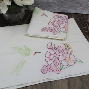 Vintage Embroidered Pillowcases Etsy UK