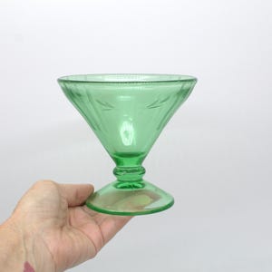 URANIUM GLASS DISH | Green Depression Glass | Black Light Glow Bowl | Vintage Candy bowl | Gothic Halloween Decor |  1940s kitchen