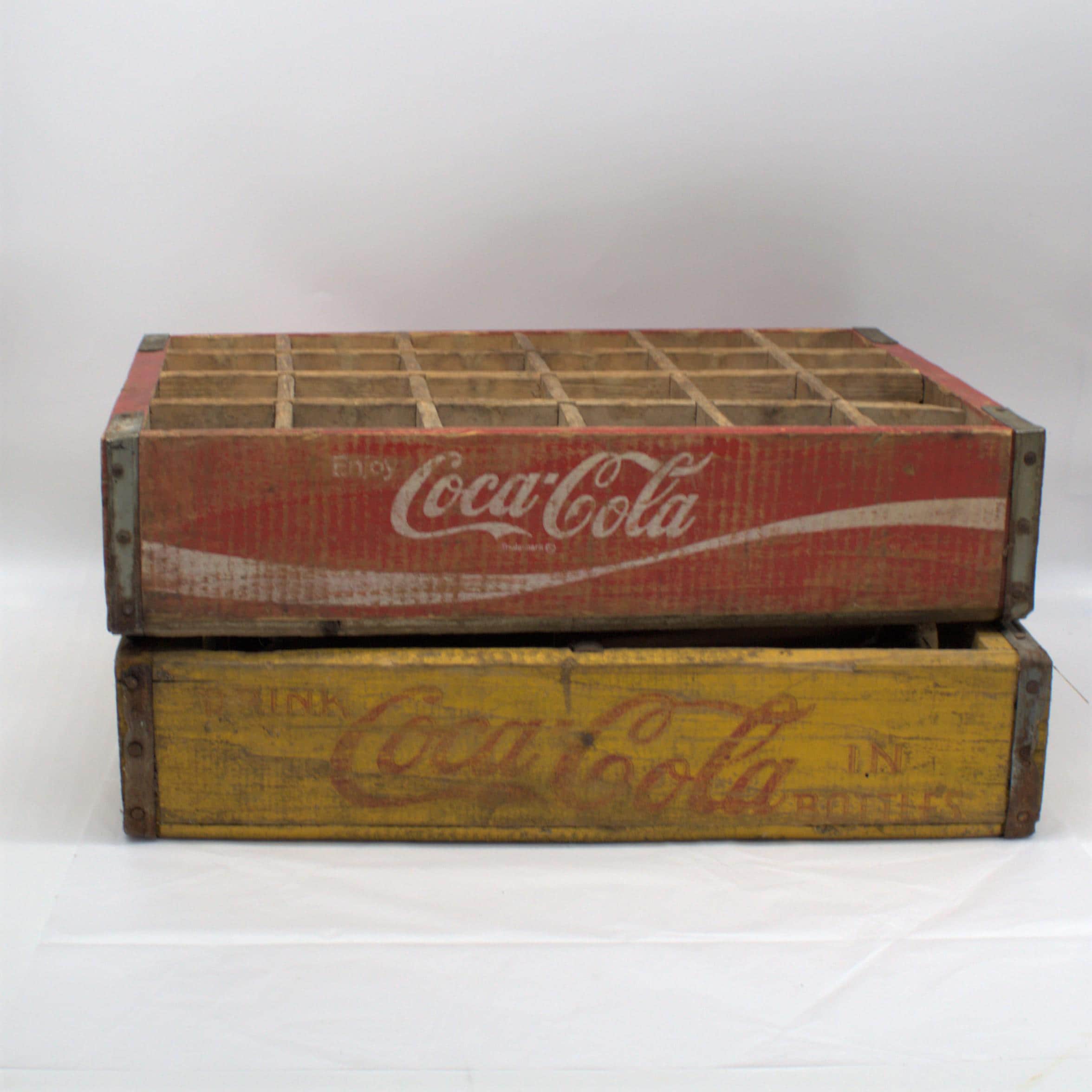 古いアメリカ使用 Coca-Cola アンティークボックス 仕切り付き 【公式