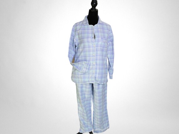 LLBEAN FLANNEL PAJAMAS circa 2000 lavender purple… - image 2