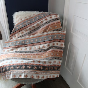 70s pillowcase vintage 70s boho standard size pillowcase in brown and orange flower power retro bedroom
