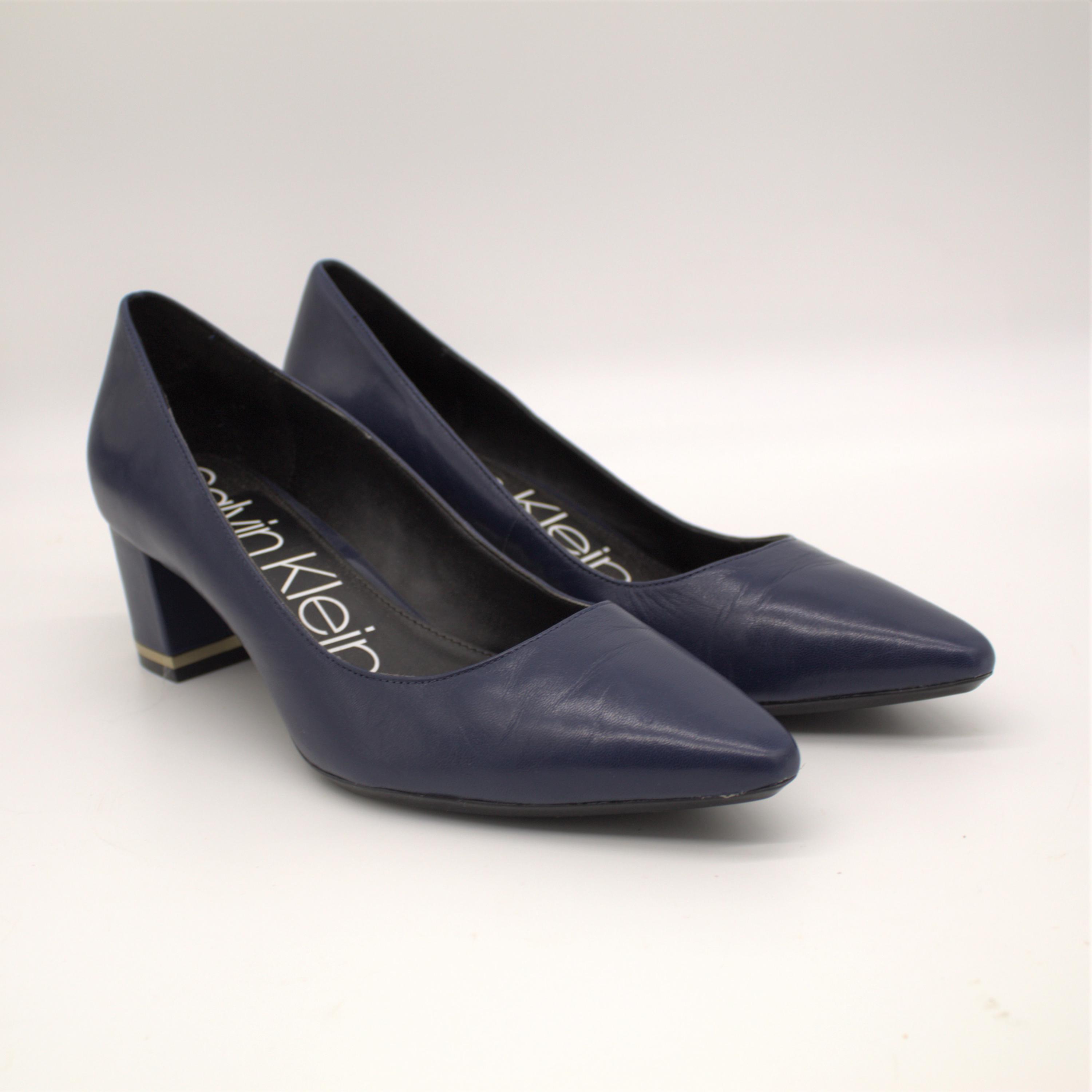Block Heel Calvin Klein Navy Blue Pumps Shoe Calvin Klein