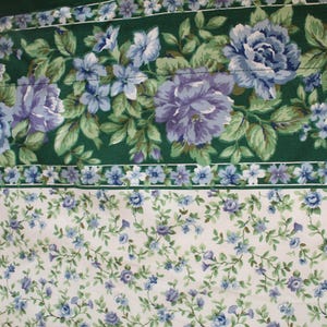 1990s TWIN SHEET SET green purple flower bedding, soft and clean vintage linens for boho cottage decor, retro girls or vintage sewing fabric