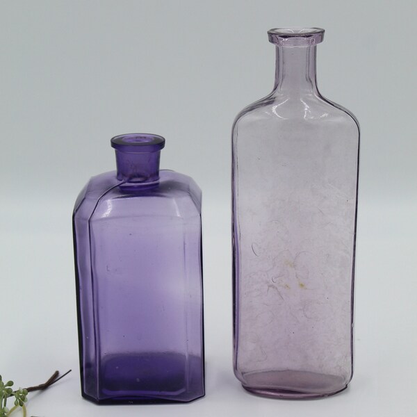 Purple Glass Bottle - Etsy