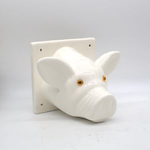 Vintage Keramik Schwein Handtuchhalter: Wunderliche Wanddekoration