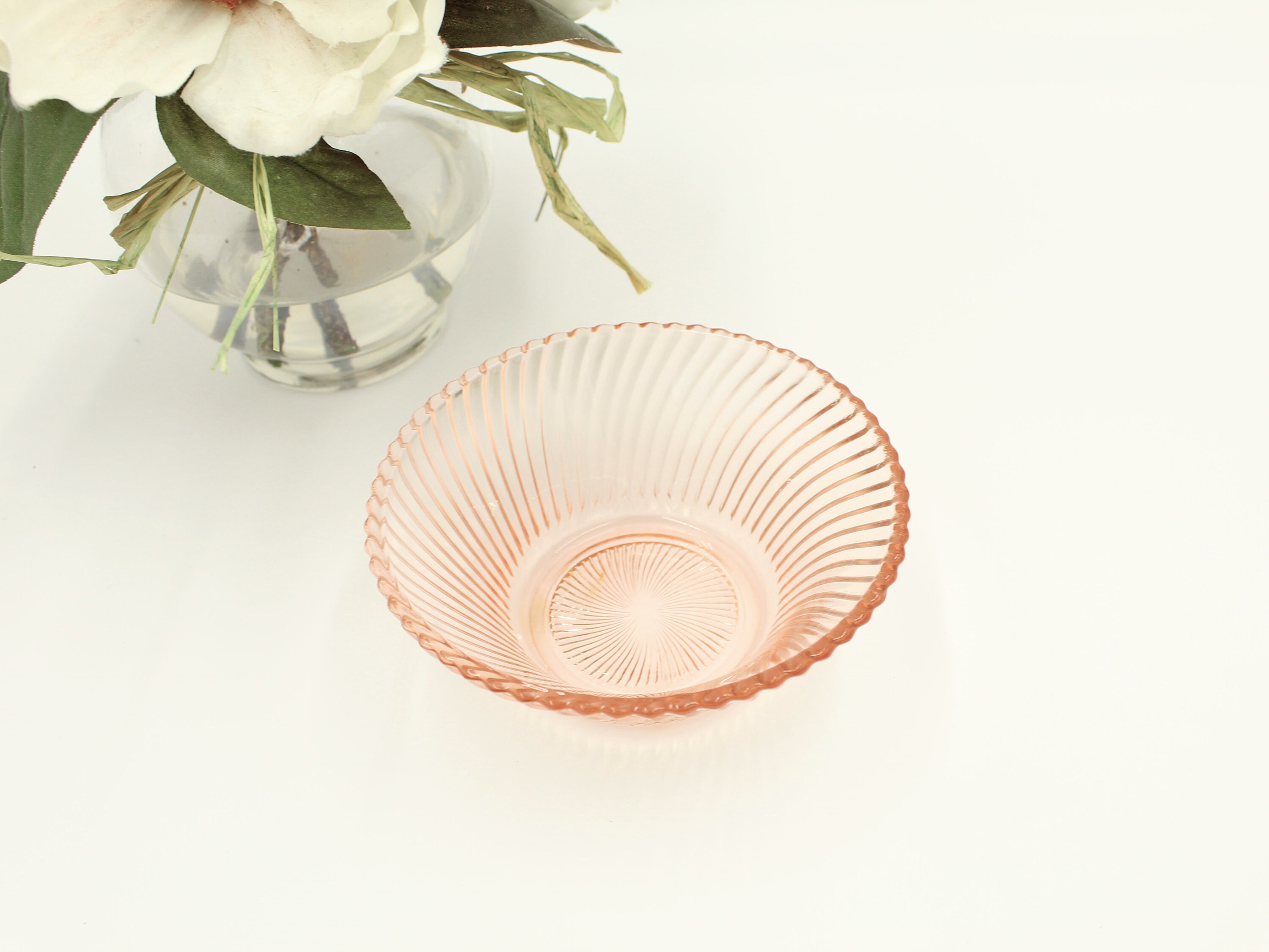 PINK DEPRESSION GLASS Ice Cream Dish Pink Dessert Bowl Glass Etsy